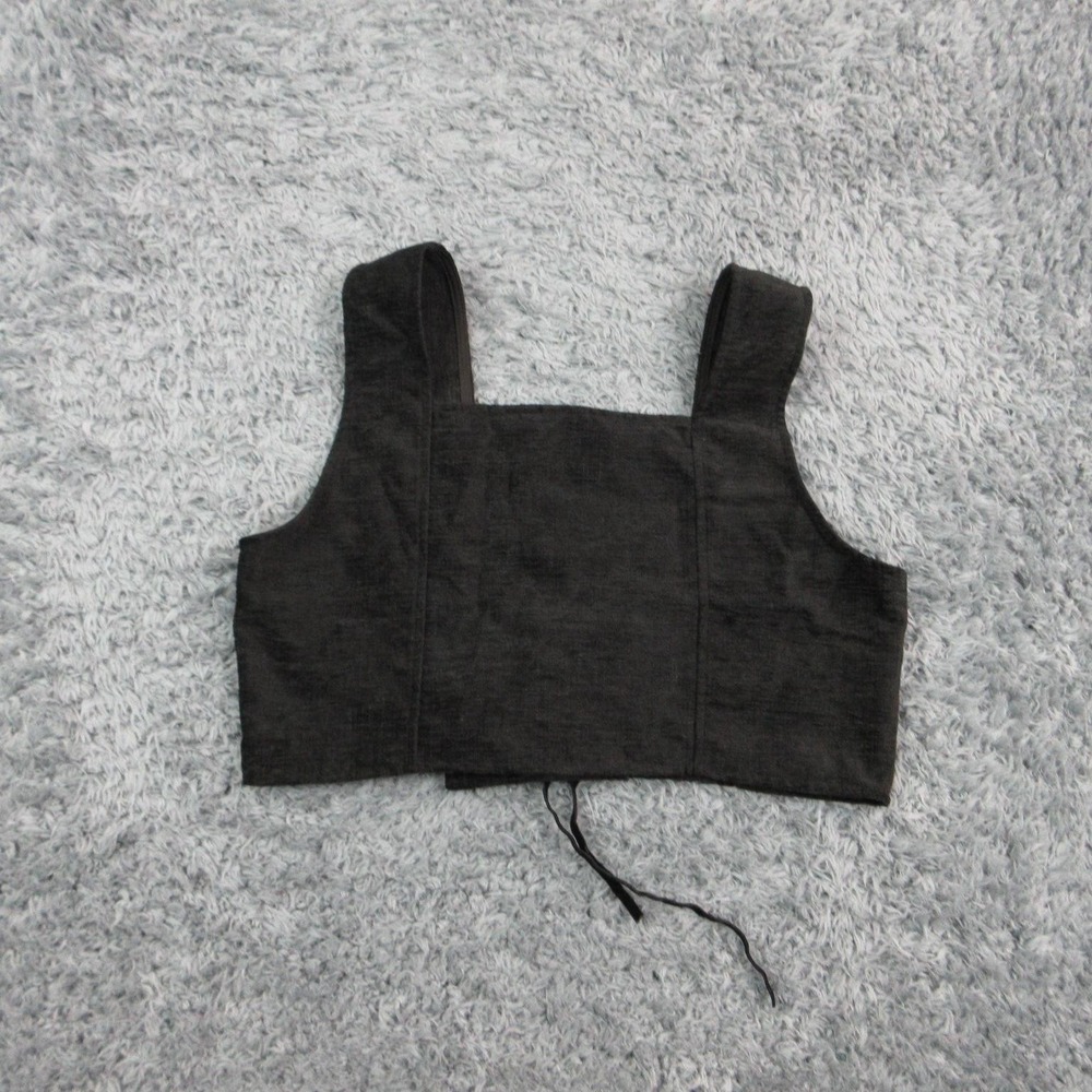 Disturbia Corset Top Womens 14 Black Cropped Florence Lace Up Harness NWT - Picture 6 of 8